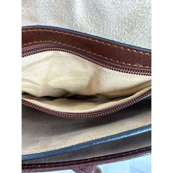 Time Resistance, On The Road Small Leather Messenger Bag, Brown, Leather - Picture 9 of 15